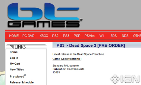 Rumor: Early pre-orders for Dead Space 3 being accepted?