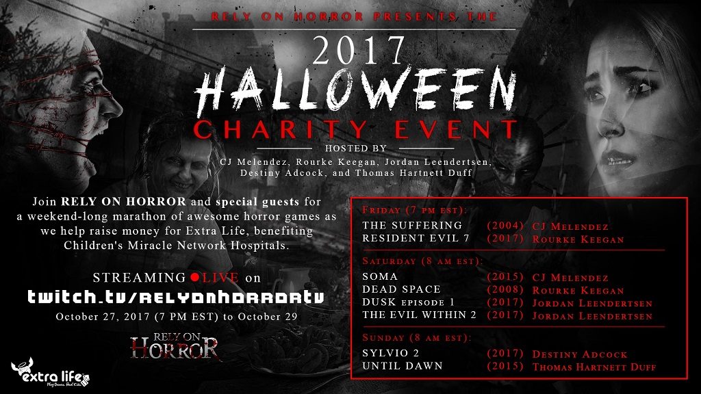 Rely on Horror Presents The 2017 Halloween Stream – A Weekend Charity Event