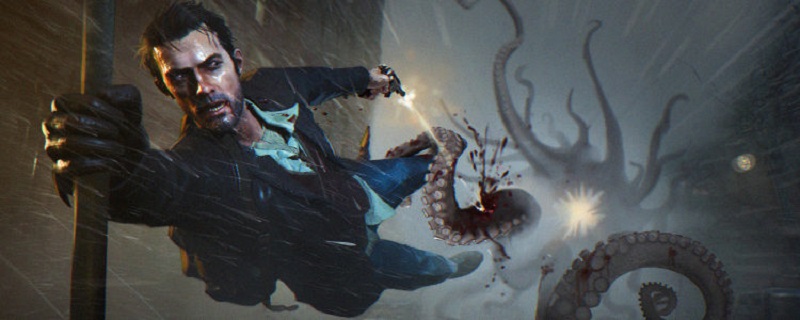 Screenshot from The Sinking Ship showing a man holding on for dear life