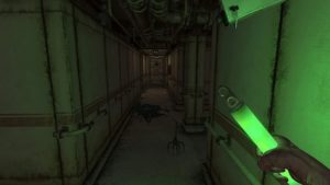monstrum player holds a glowstick as the stalker begins to attack