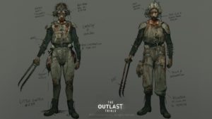 Concept art showing one of the enemies in Outlast Trials.