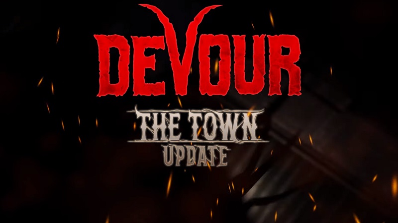 Title screen for DEVOUR DLC "The Town."