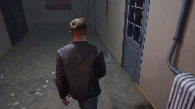 Screenshot from upcoming Silent Hill Unreal Engine 5 remake showing Harry in the school.