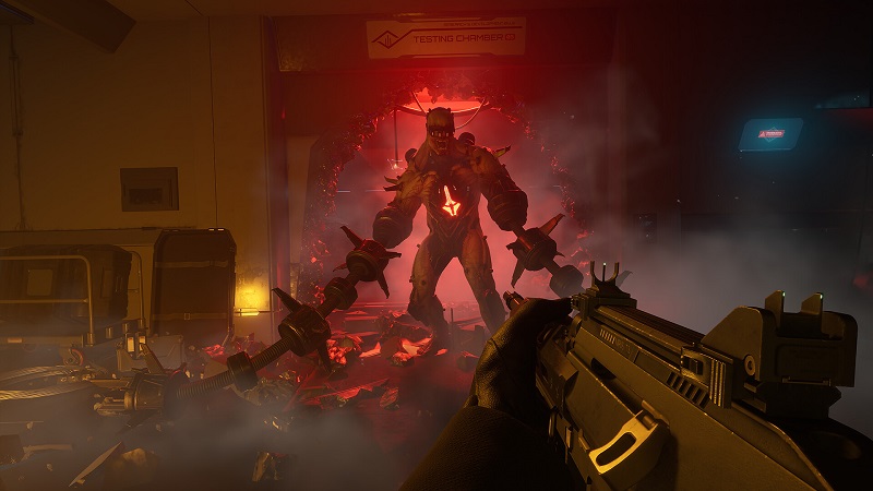 Killing Floor 3: a monster bursting through a wall.