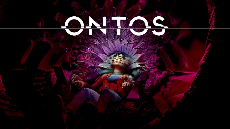 ONTOS: a woman with a blurry face lies back in a flower-like bed.