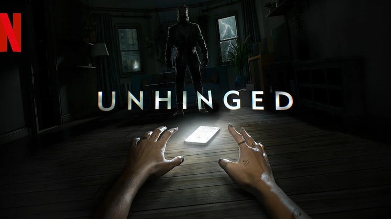 Unhinged: hands reach out to a smartphone as a dark figure stands off in the distance.