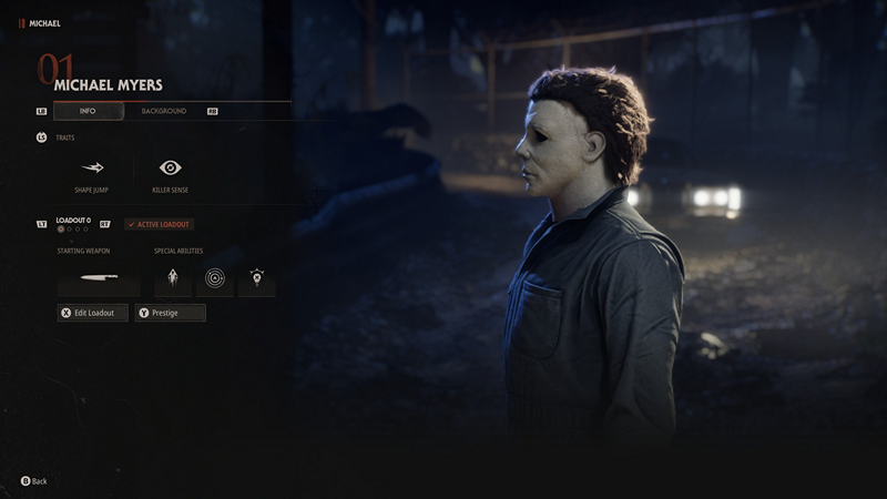 Halloween: Michael Myers is shown in profile wearing his iconic white mask.