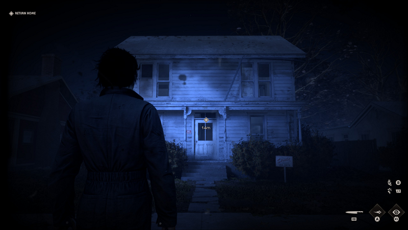 Halloween: A menacing figure looks up at a dilapidated house in the dark.