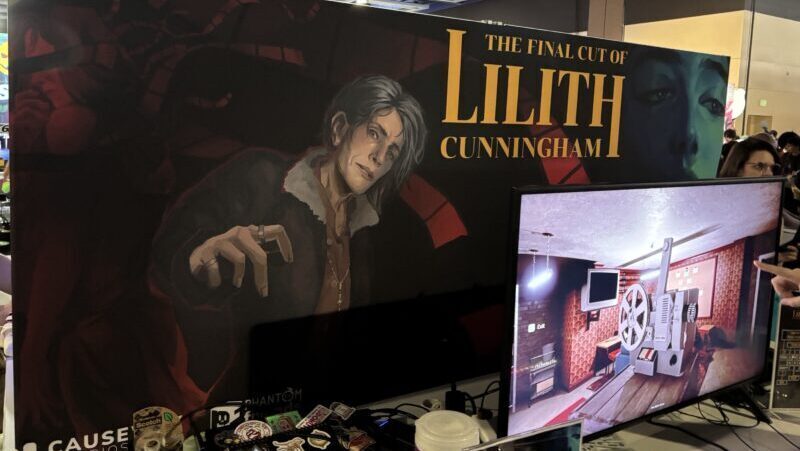 PAX West 2026: A drawing of a creepy person looks on beneath the Final Cut of Lilith Cunningham logo.
