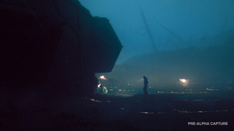 Alien Isolation 2: two space wanderers investigate a large structure on a desolate planet.